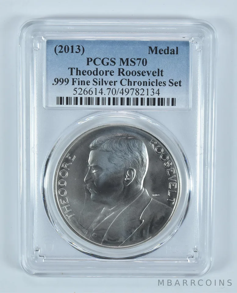 (2013) Silver Medal Theodore Roosevelt Chronicles Set MS70 PCGS Blue Label