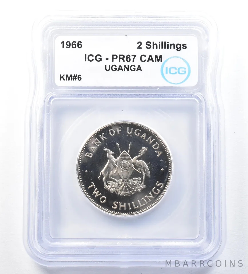 1966 Uganda 2 Shillings KM#6 PR67 CAM ICG *8918
