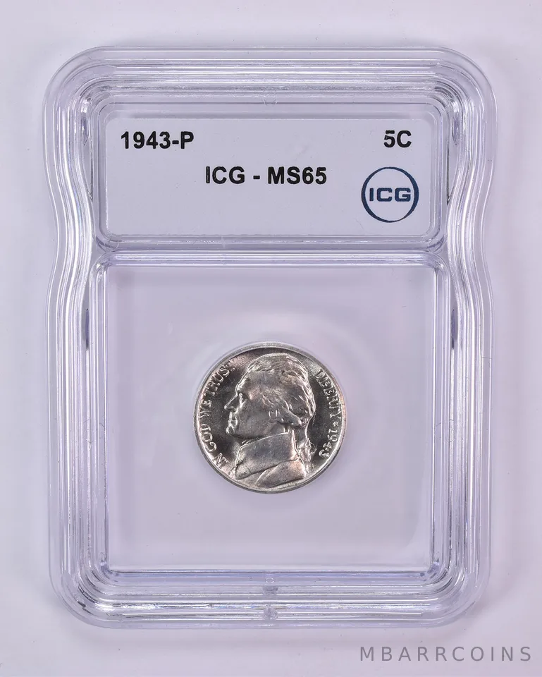 1943-P Jefferson Nickel MS65 ICG WTN War Silver