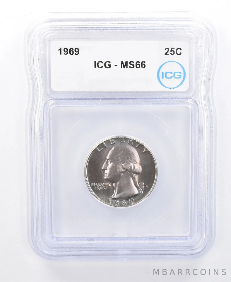 1969 Washington Quarter MS66 ICG Beautiful Tone *8733