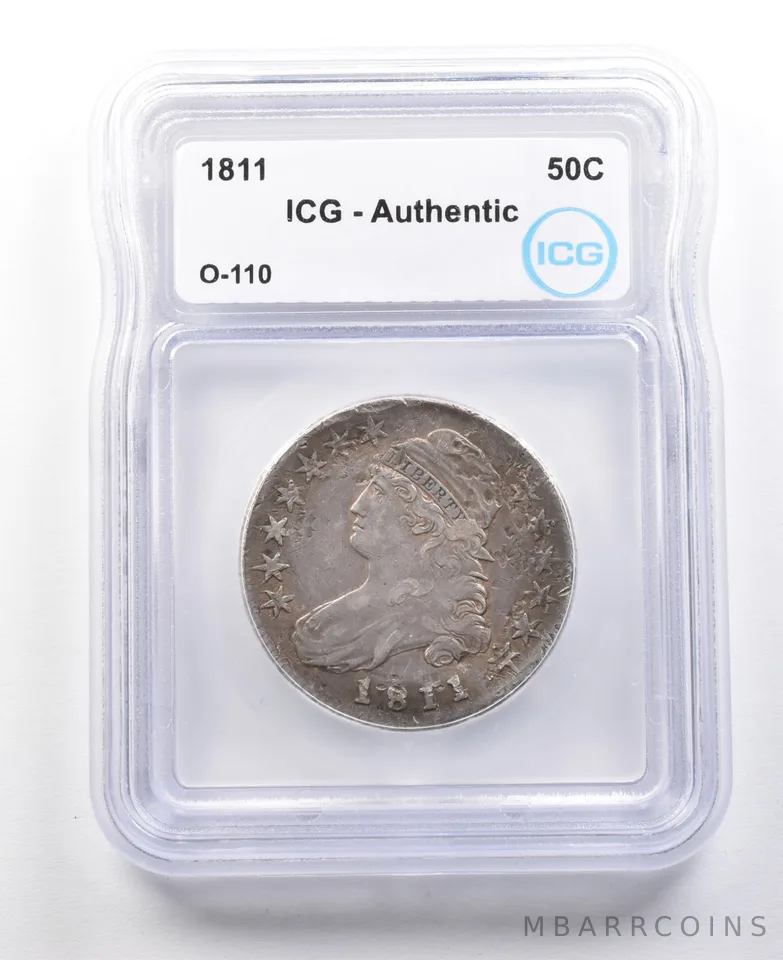 1811 Capped Bust Half Dollar O-110 Authentic ICG *3024