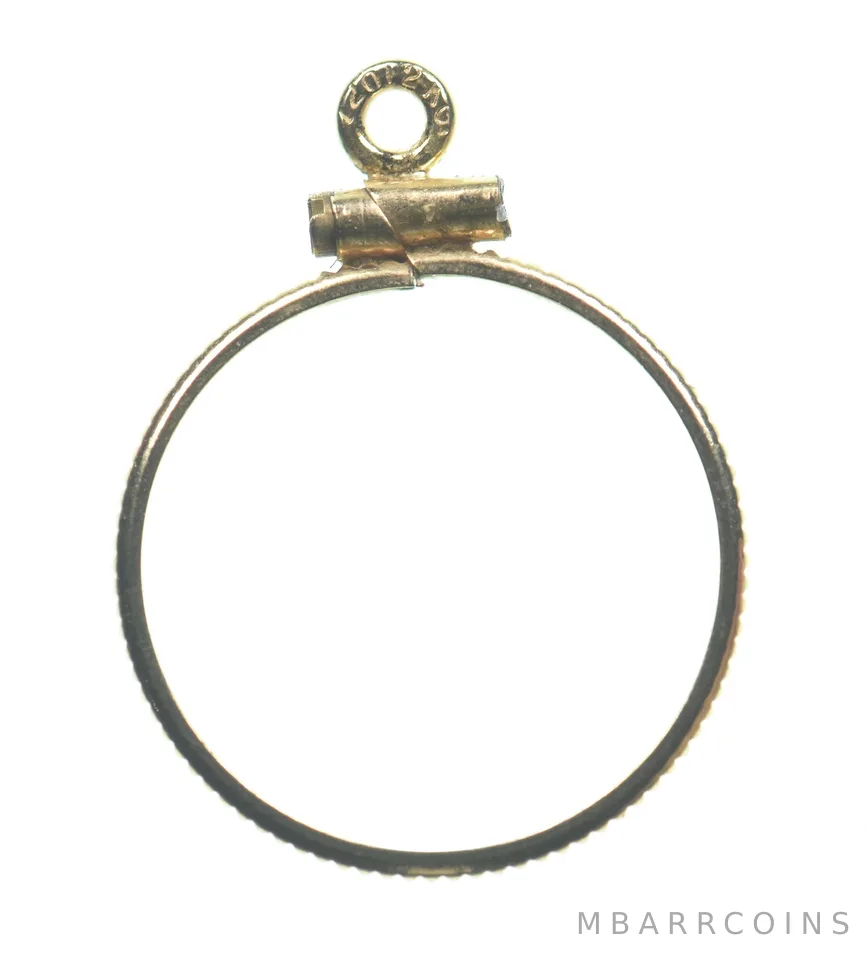 12k 0.6 Gram Gold Filled 15.5mm Coin Bezel Pendant Frame Edge *4921