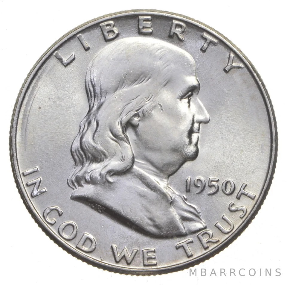 Choice Unc 1950-P Franklin Half Dollar Gem BU From Original Roll