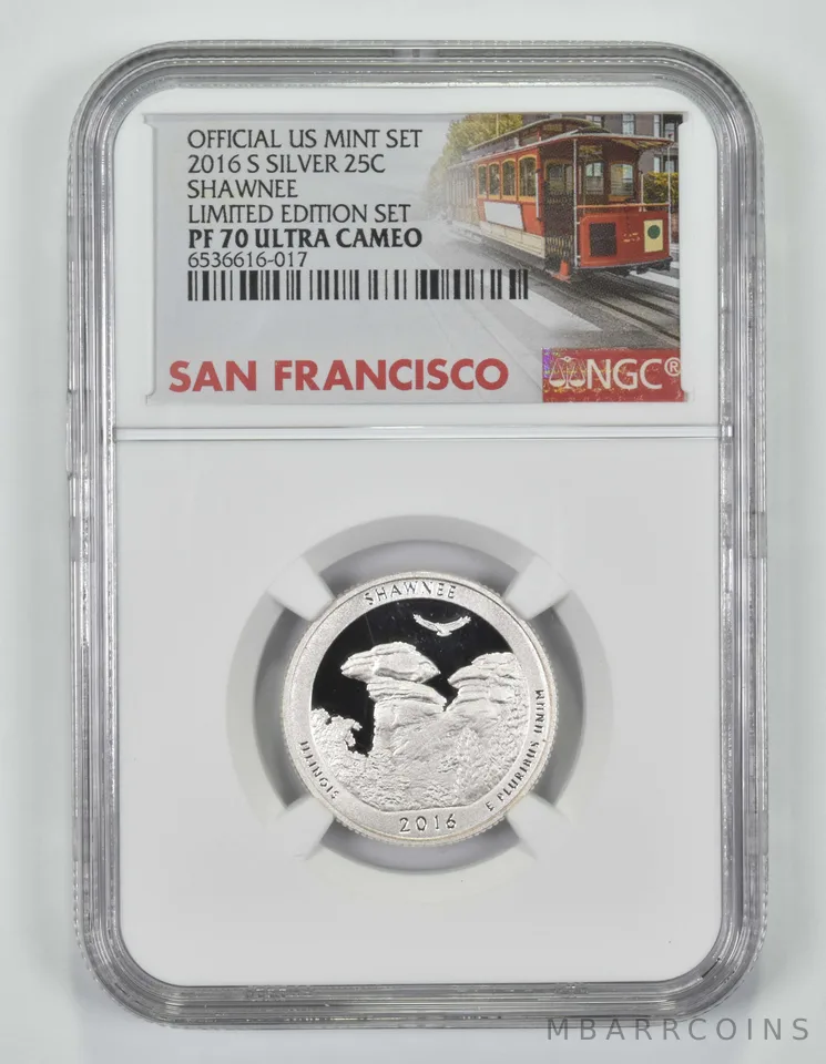 2016-S PF70 Silver Shawnee Quarter US Mint Set NGC Limited Edition