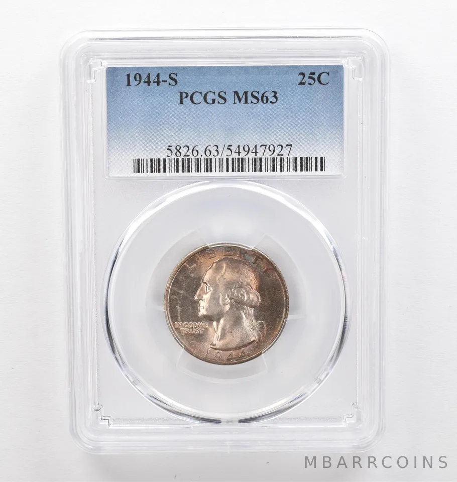 1944-S Washington Quarter MS63 PCGS Beautiful Tone *0304