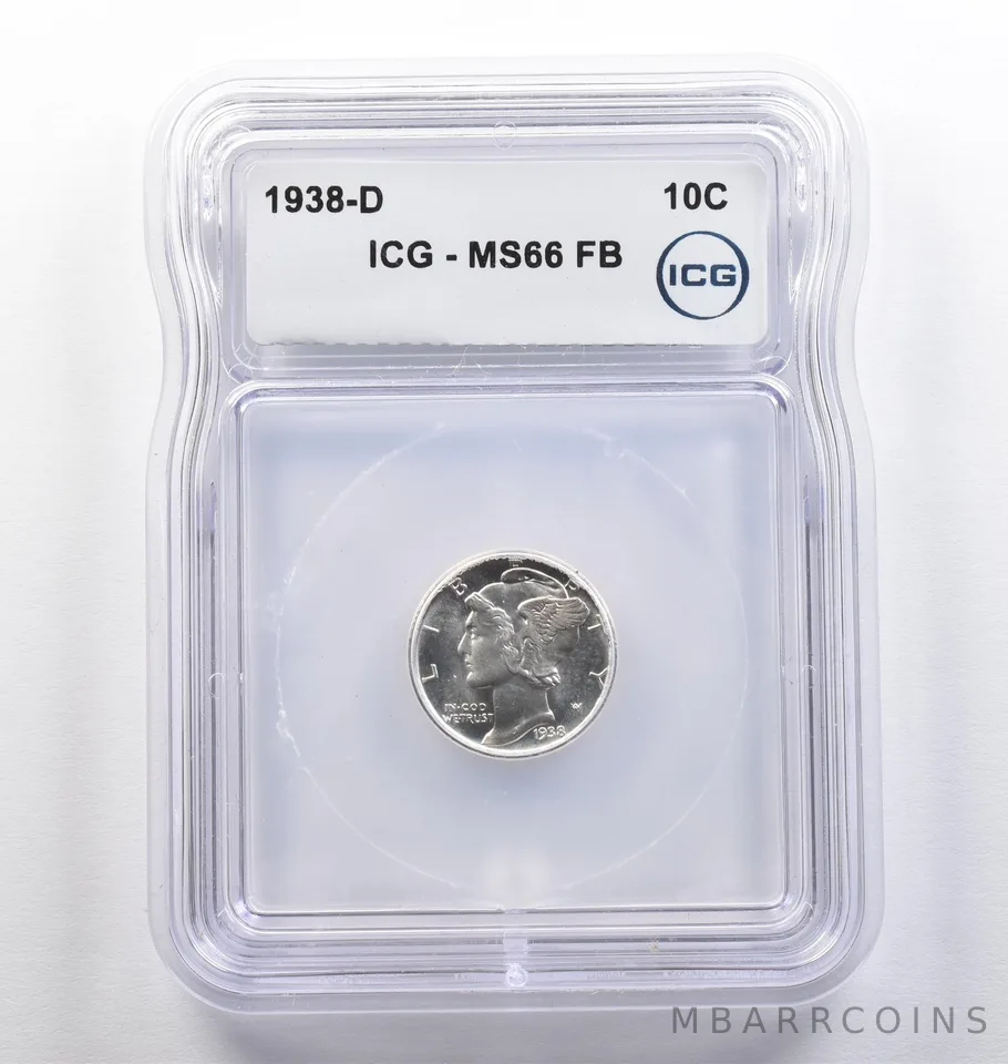 1938-D Mercury Dime MS66 FB ICG *4079