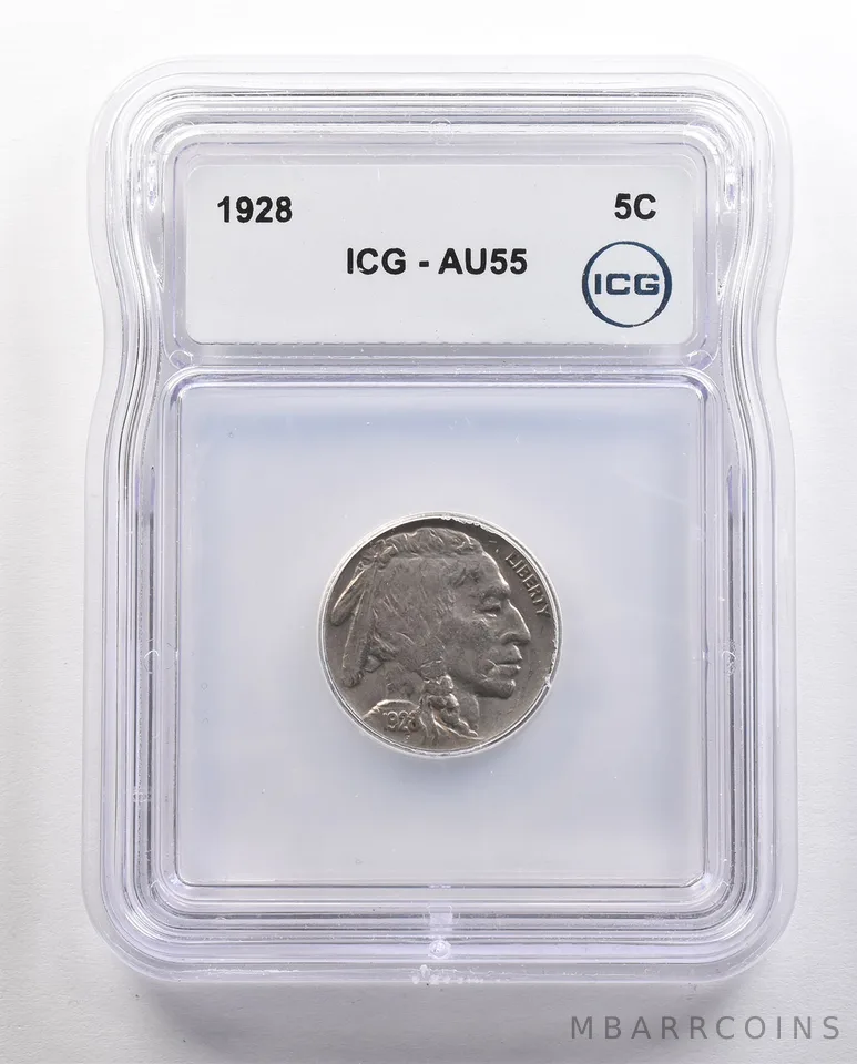 1928 Indian Head Buffalo Nickel AU55 ICG *4413