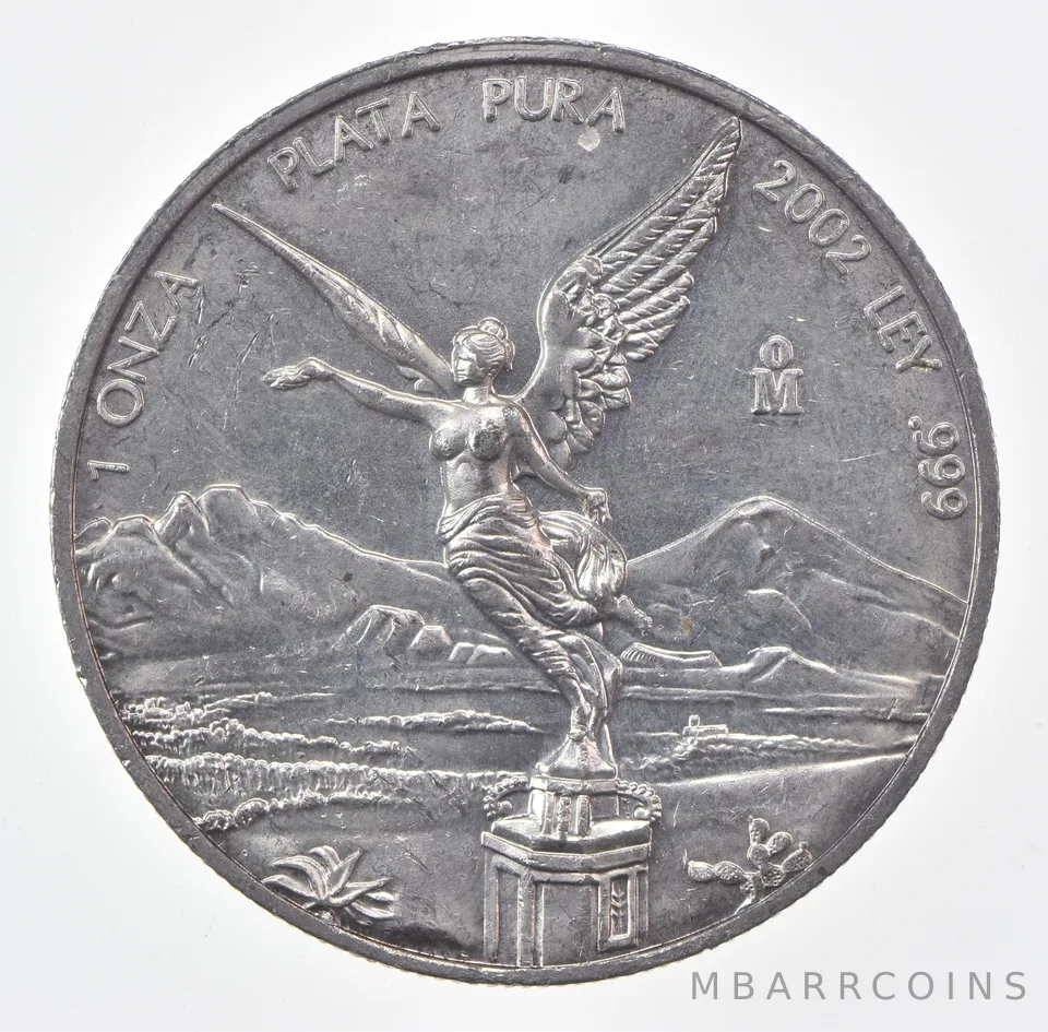2002-Mo Mexico 1 Onza Silver Libertad *0584