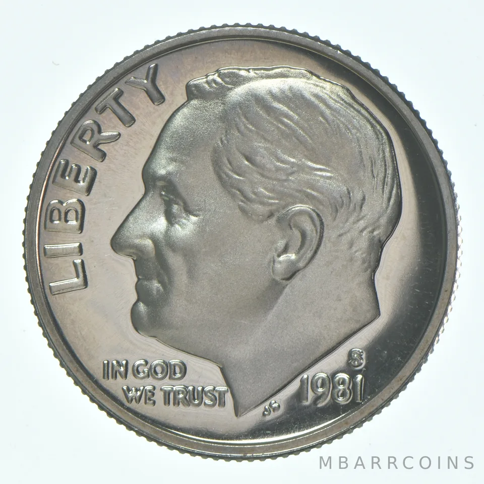 1981-S Roosevelt Dime Type 1 CLAD Proof