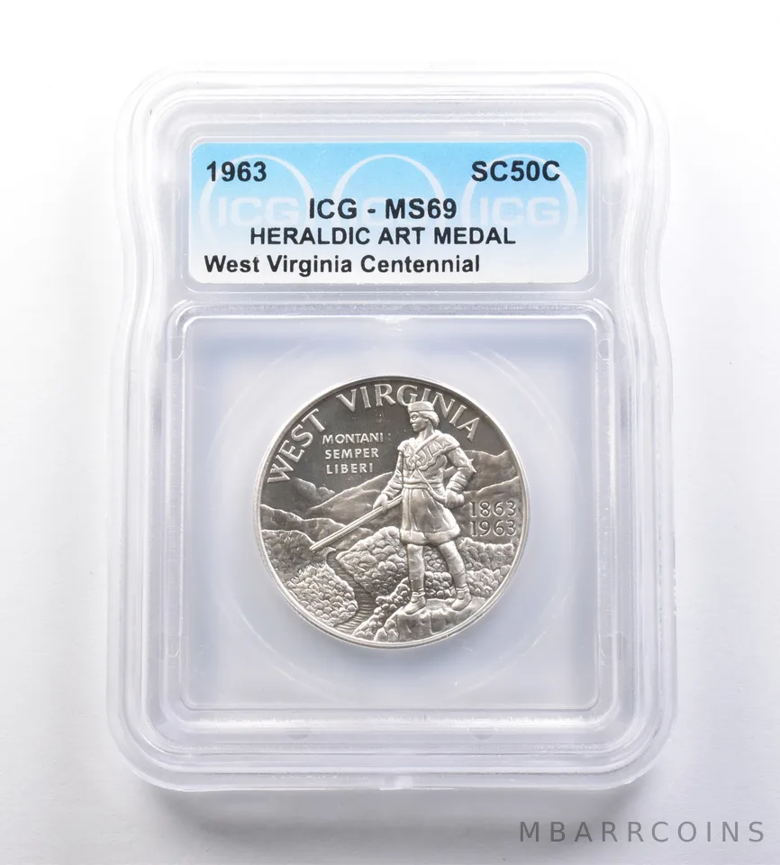 1963 So-Called Half Dollar West Virginia Centennial MS69 ICG *7149