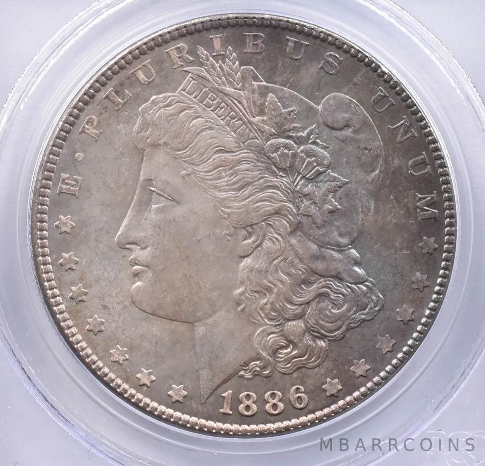 1886 Morgan Silver Dollar MS63 PCGS Beautiful Tone *2385