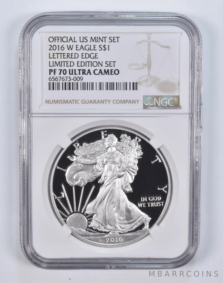 2016-W American Silver Eagle PF70 NGC LIMITED EDITION Proof Set Brown Lbl