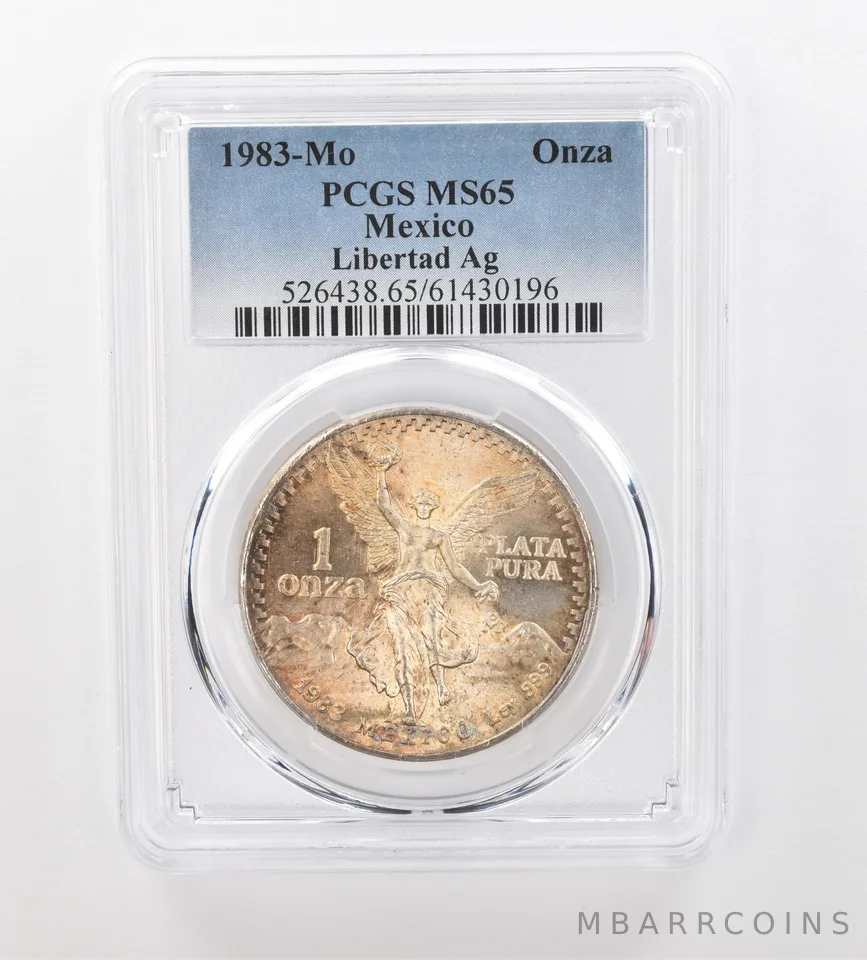 1983 Mo Mexico 1 Onza Silver Libertad MS65 PCGS Beautiful Tone *0909