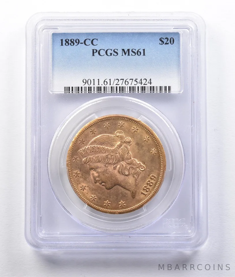 1889-CC $20 Liberty Head Gold Double Eagle MS61 PCGS *2968