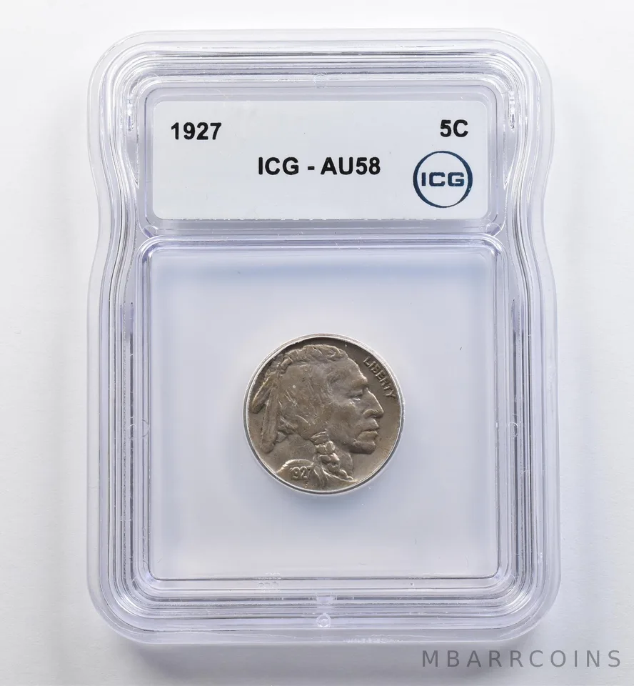 1927 Indian Head Buffalo Nickel AU58 ICG *9036