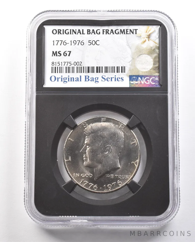 1776-1976 Kennedy Half Dollar Original Bag Fragment MS67 NGC a6123