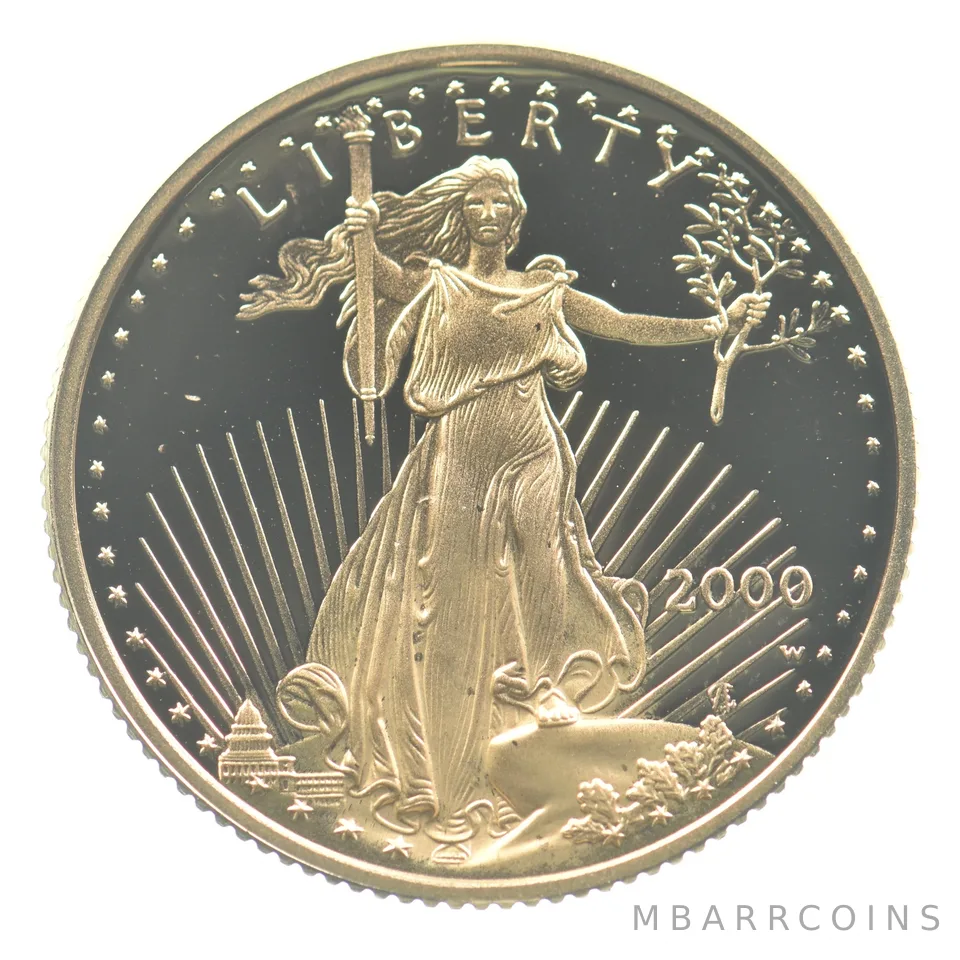 2000-W $10 American Gold Eagle 1/4 Oz Gold Proof *0269