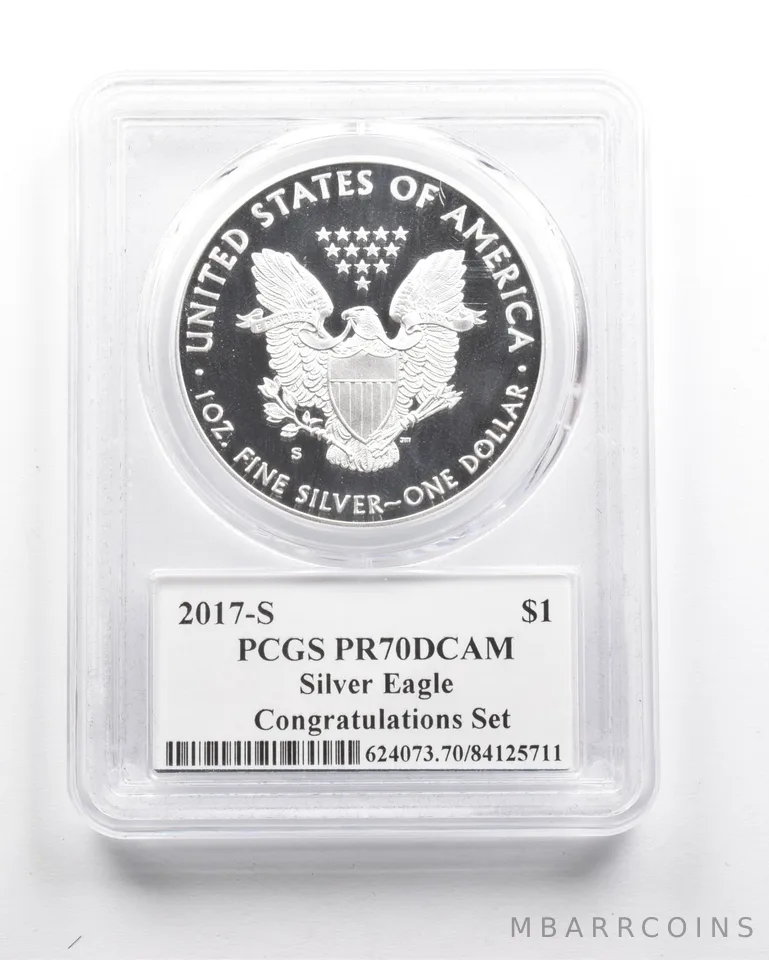 PR70 DCAM 2017-S American Silver Eagle Congrats Set Premier First Ed PCGS *0756