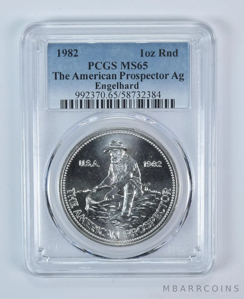 1982 Engelhard Prospector 1 Oz Silver Round MS65 PCGS