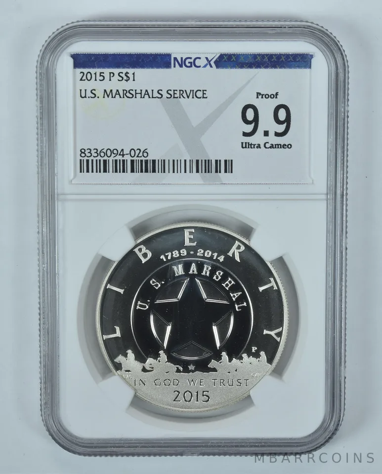 2015-P US Marshals Commemorative Silver Dollar Proof 9.9 NGC X NGCX