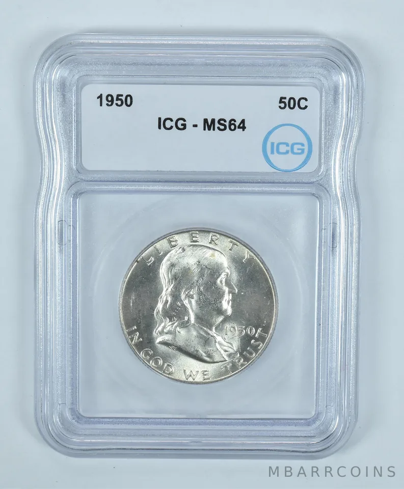 1950 Franklin Half Dollar MS64 ICG
