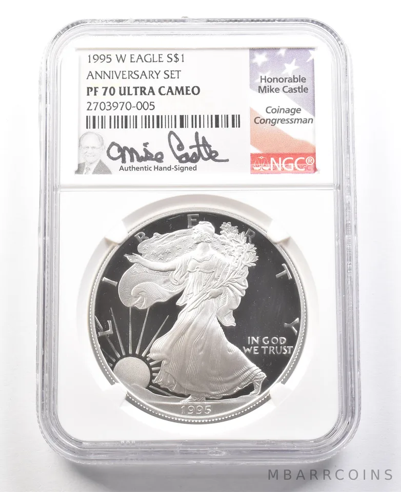 1995-W American Silver Eagle Anniversary Set Mike Castle PF70 UCAM NGC *2984