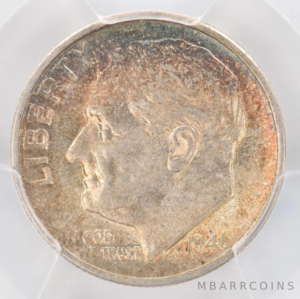 1946-S Roosevelt Dime AU55 PCGS Beautiful Tone *0879