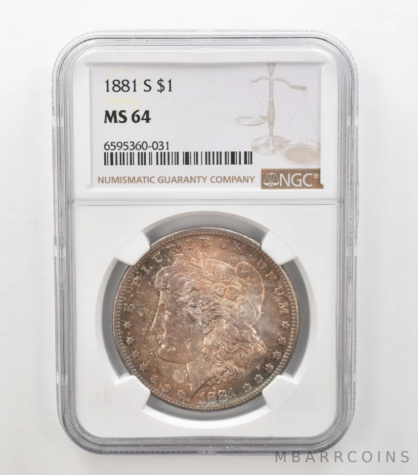1881-S Morgan Silver Dollar MS64 NGC Beautiful Tone *6894