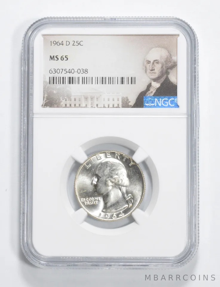 1964-D Washington Quarter MS65 NGC Special Label - 90% Silver