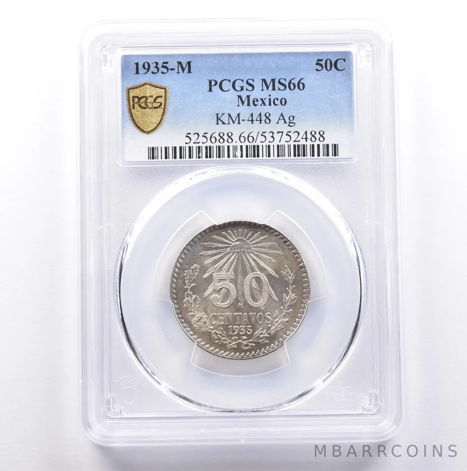 1935 M Mexico 50 Centavos Silver KM-448 MS66 PCGS *9059