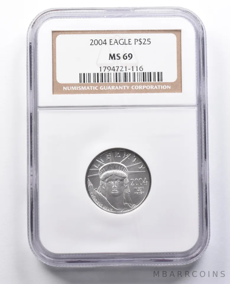 MS69 2004 $25 American Platinum Eagle 1/4 Oz Platinum NGC *5054