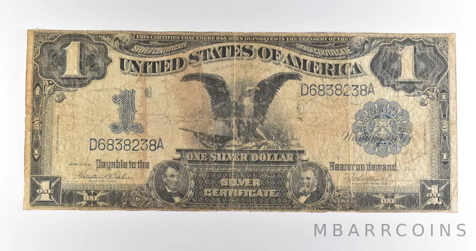 1899 $1 Silver Certificate Black Eagle Blue Seal Large Note *4520