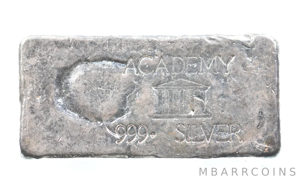 4.81 Troy Oz Silver Bar Academy Vintage Poured Loaf CSRCO Odd *2931