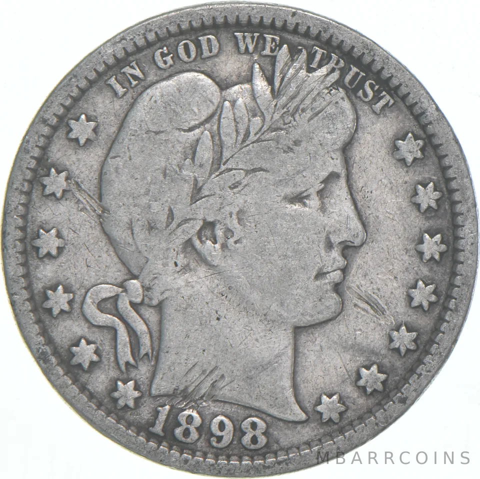 1898 Barber Quarter Average Circ