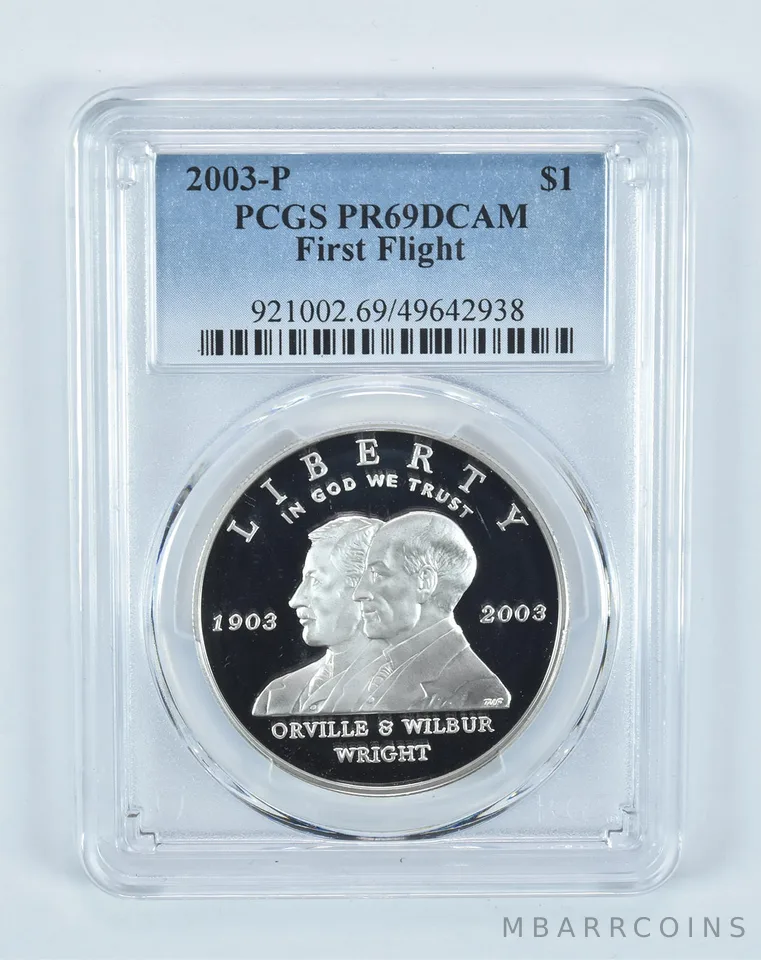 2003-P First Flight Commemorative Dollar PR69 DCAM PCGS Blue Label