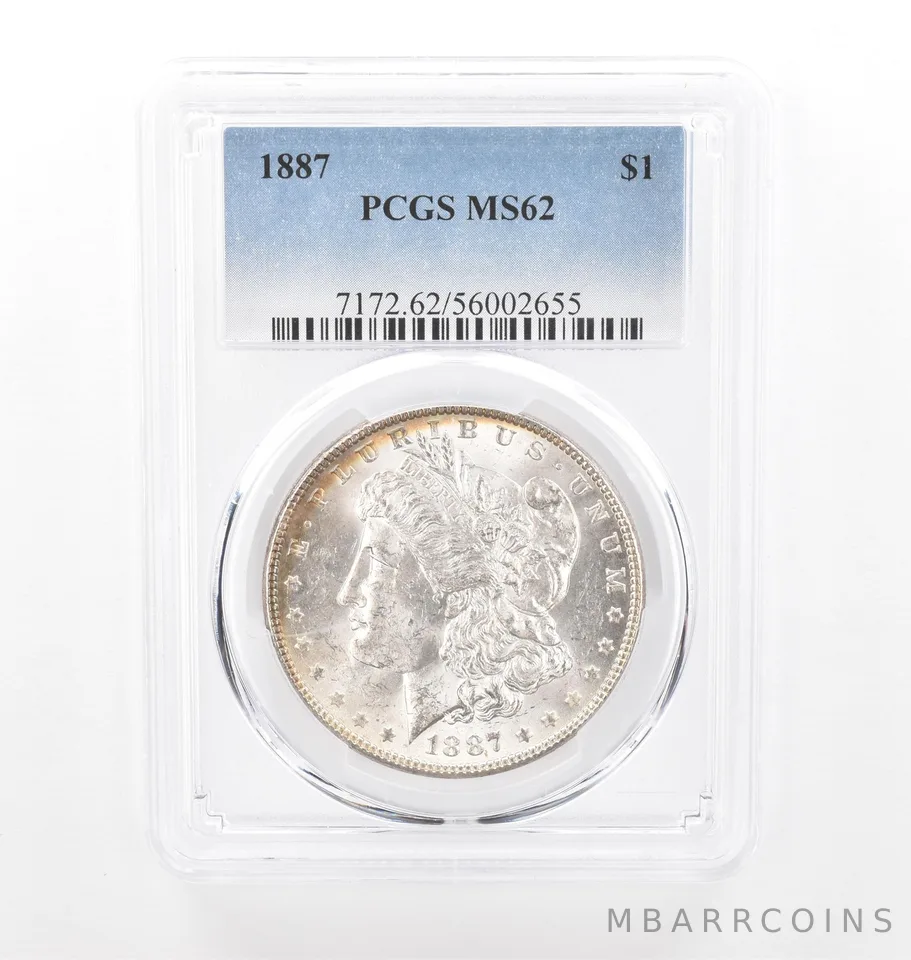 1887 Morgan Silver Dollar MS62 PCGS Peripheral Tone *2084