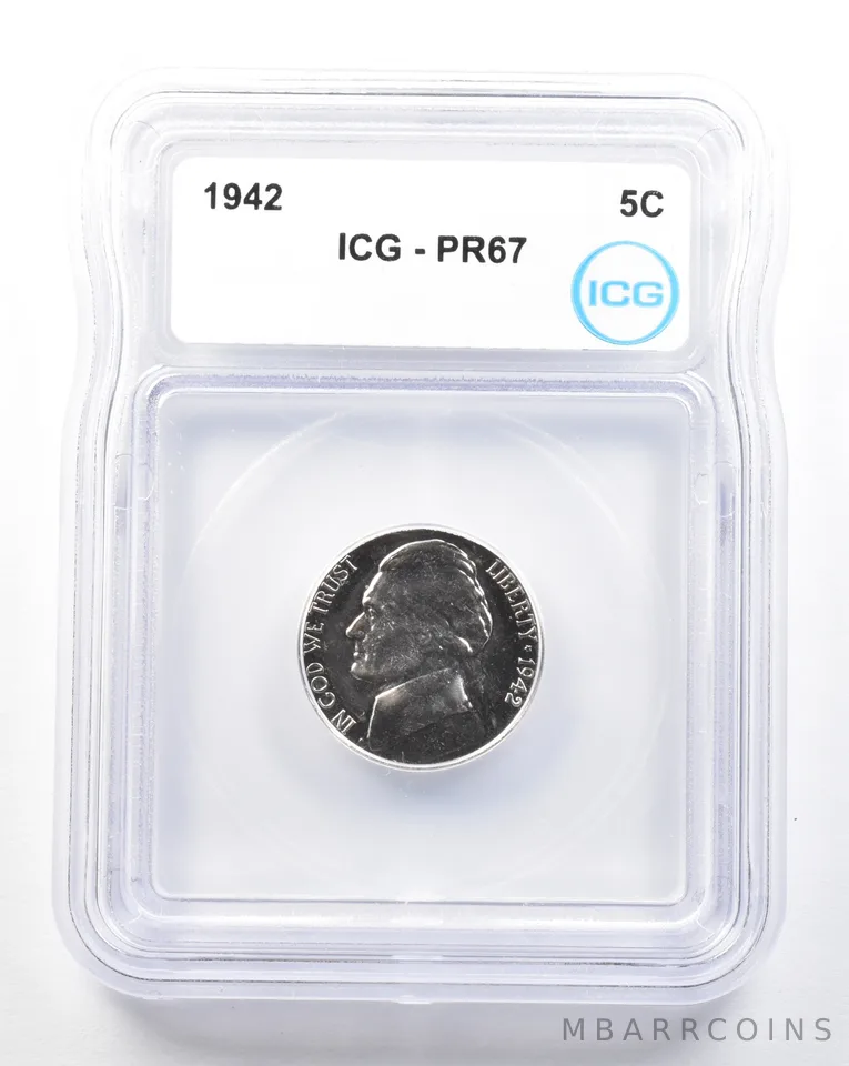 1942 Jefferson Nickel PR67 ICG a0731