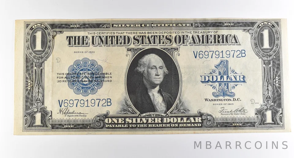 1923 $1 Silver Certificate Large Note Blue Seal *3703