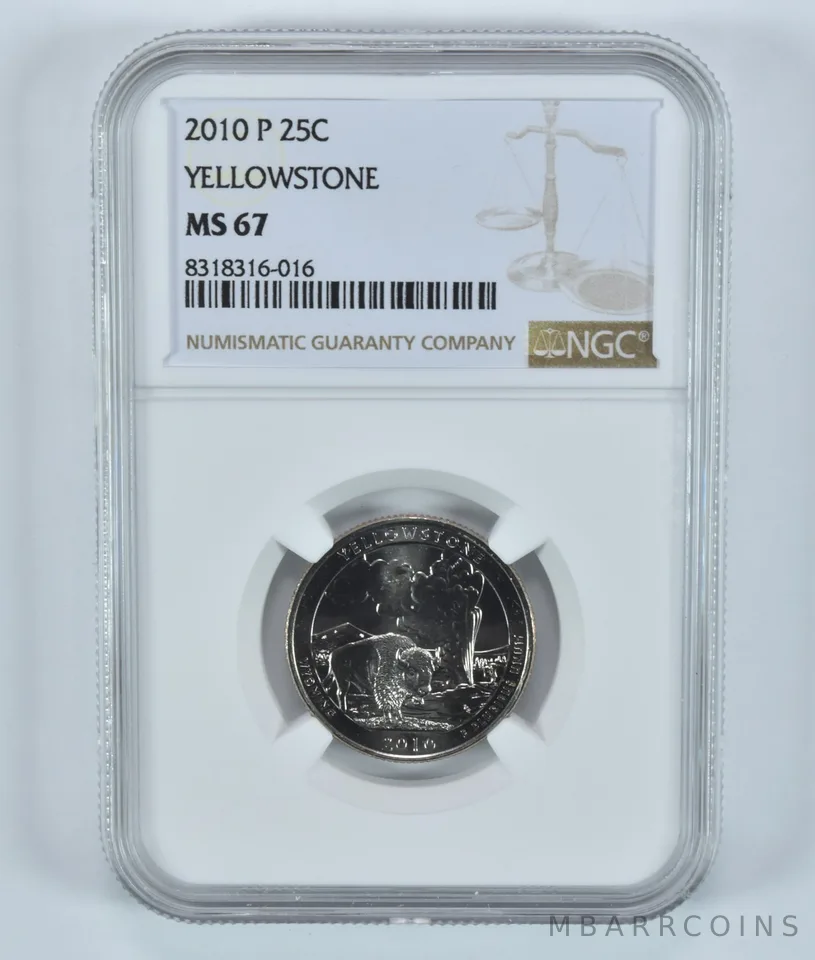 2010-P Washington Quarter Yellowstone America The Beautiful MS67 NGC
