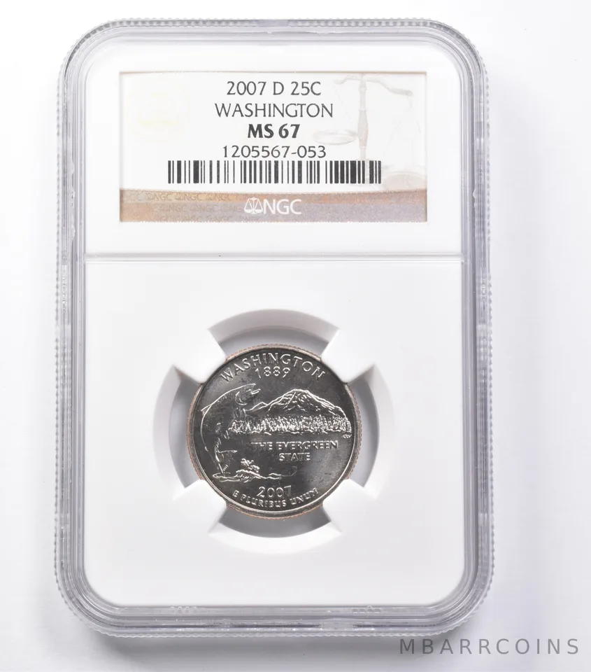MS67 2007-D Washington State Quarter Washington NGC *5397
