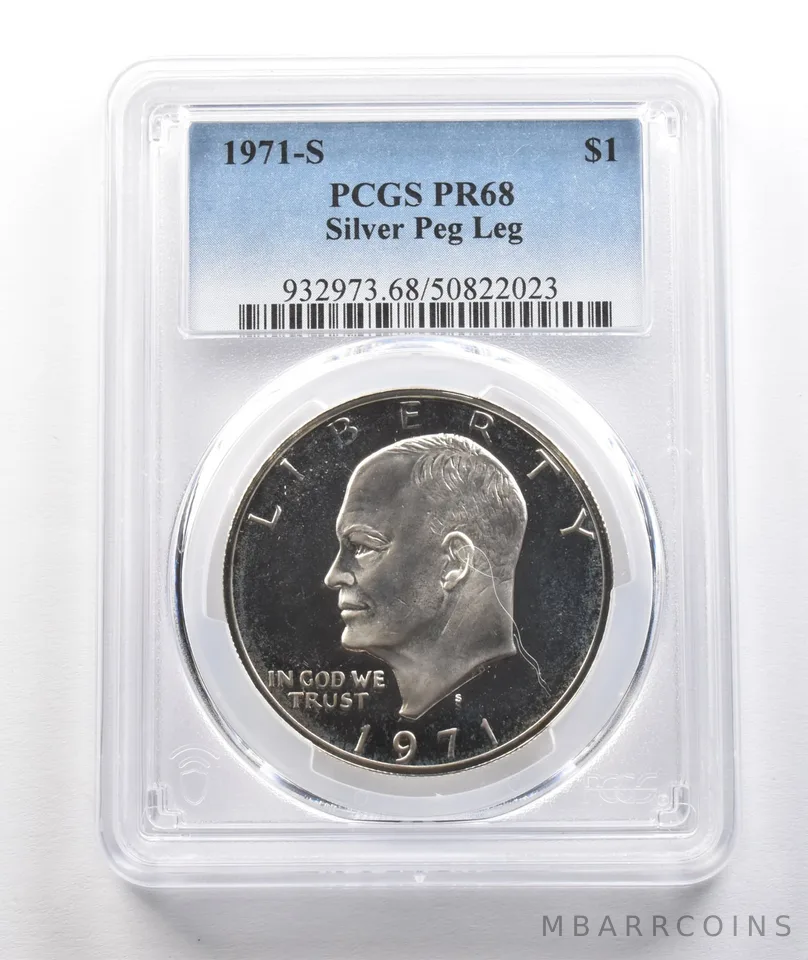 1971-S Eisenhower $1 Silver Peg Leg PR68 PCGS *1588