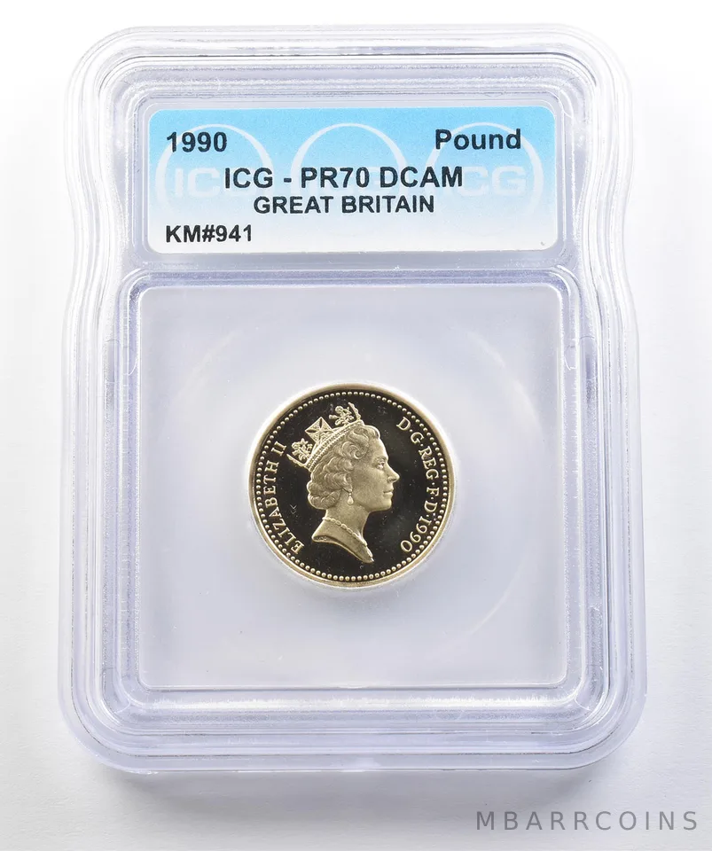 1990 Great Britain 1 Pound PR70 DCAM ICG *0443