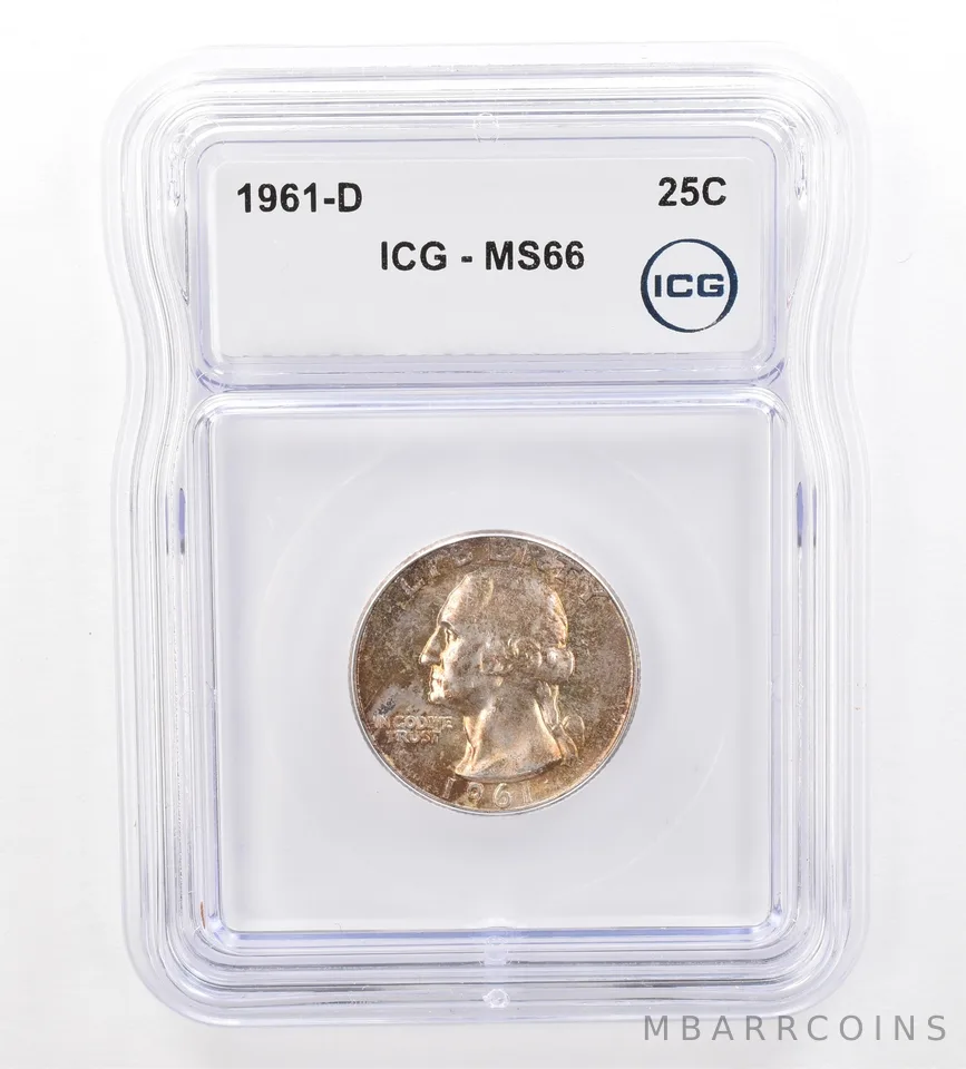 1961-D Washington Quarter MS66 ICG Beautiful Tone *7339