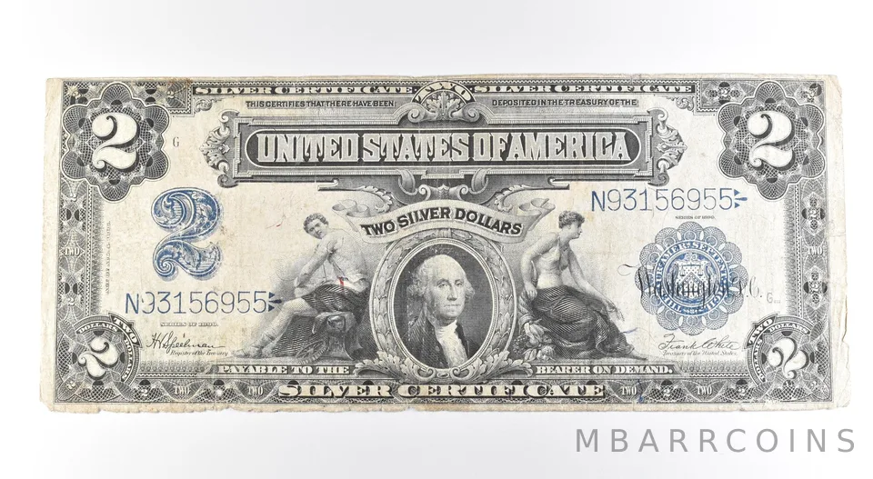 1899 $2 Silver Certificate Large Note Blue Seal *2628