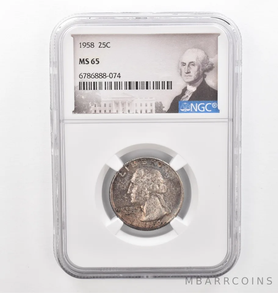 1958 Washington Quarter MS65 NGC Beautiful Tone *2262