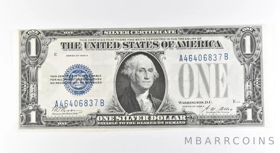 1928 A $1 Silver Certificate Blue Seal Fr#1601 *0480