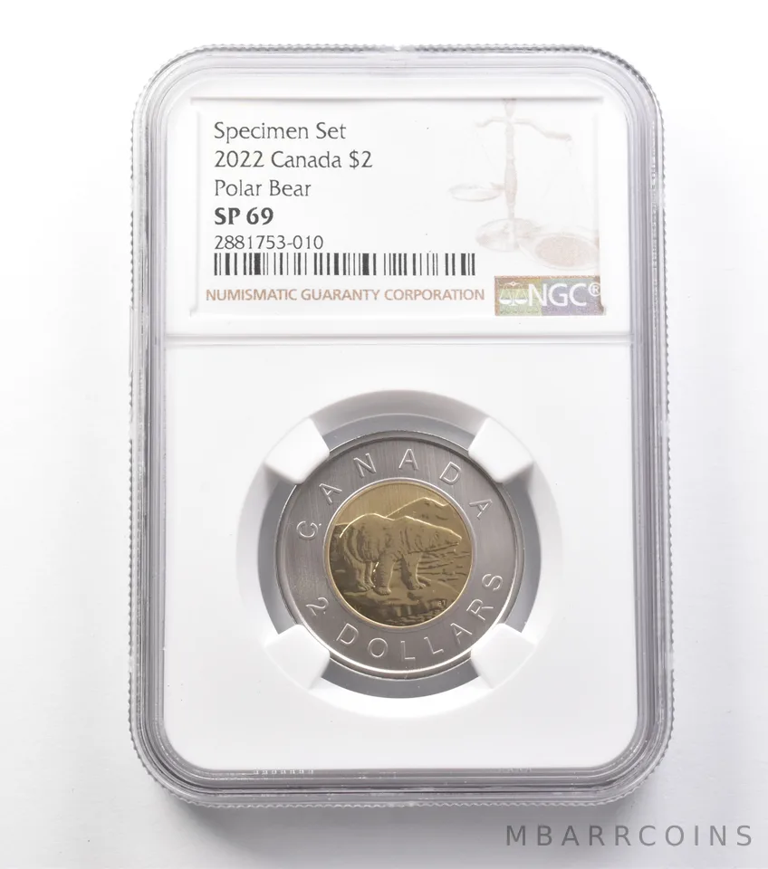 2022 Canada 2 Dollars Specimen Set Polar Bear SP69 NGC a9938