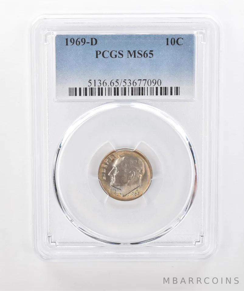 1969-D Roosevelt Dime MS65 PCGS Beautiful Tone *1313