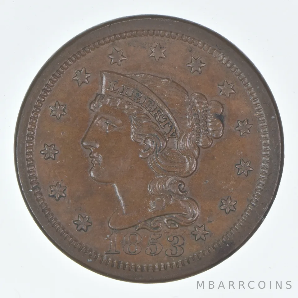 1853 Braided Hair Large Cent *7970