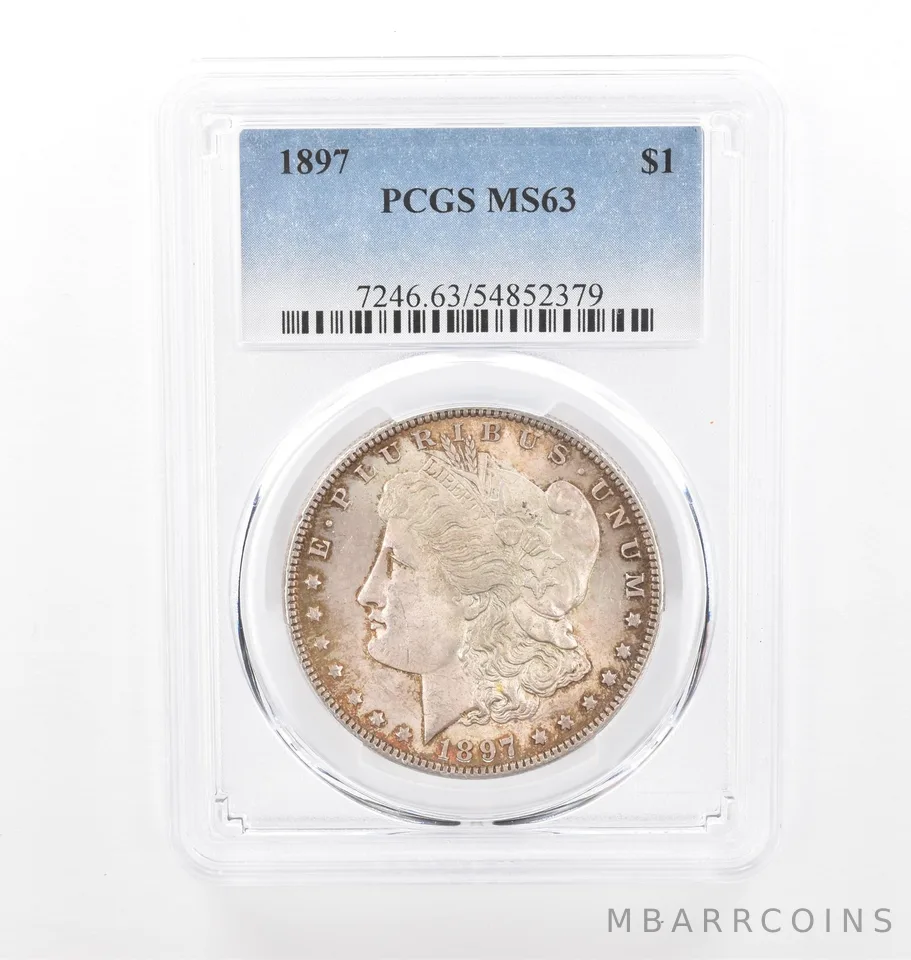 1897 Morgan Silver Dollar MS63 PCGS Beautiful Tone *2071